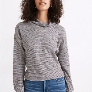 Madewell Rainbow Textured Ribbed Turtleneck Top, size small